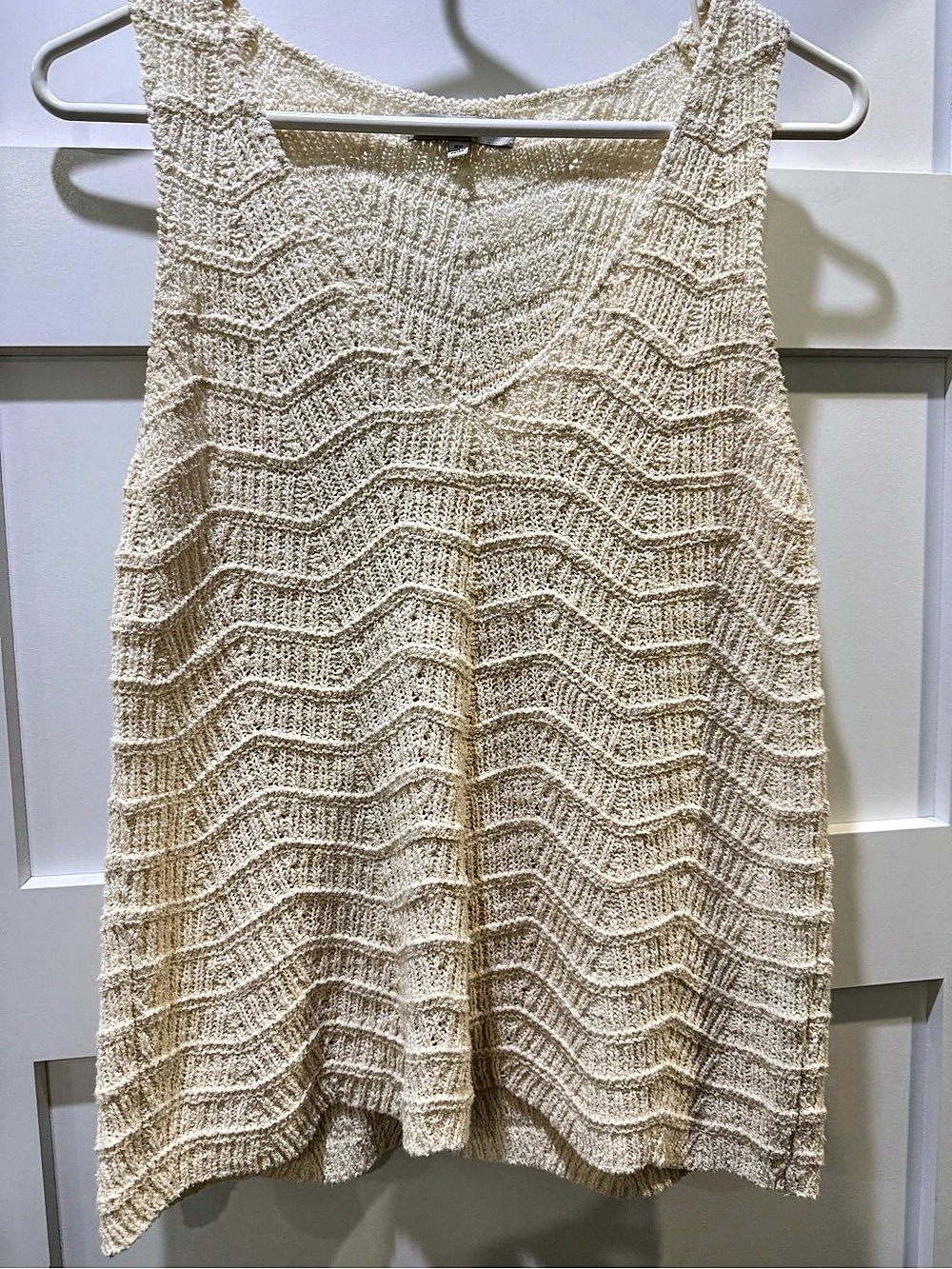 Madewell Cream Chevron Knit V-Neck Sweater Tank XS